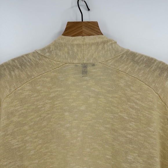 Eileen Fisher Organic Cotton Linen Slub Long Cardigan in Butter Yellow Size M - Picture 10 of 10